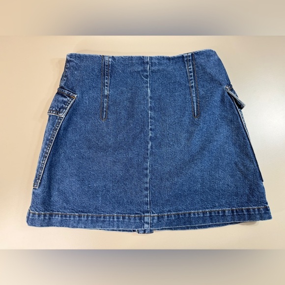 Top shop Moto Button down mini jeans skirt Y2K retro blue Women’s 30 / 8 - Picture 6 of 9